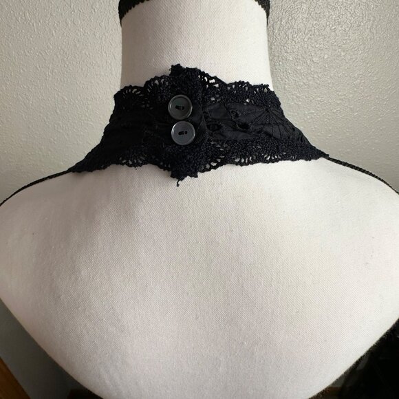 Banana Republic Womens Sz 4 Babydoll Midi Dress Black Lace Halter Fairy Grudge - Picture 6 of 16